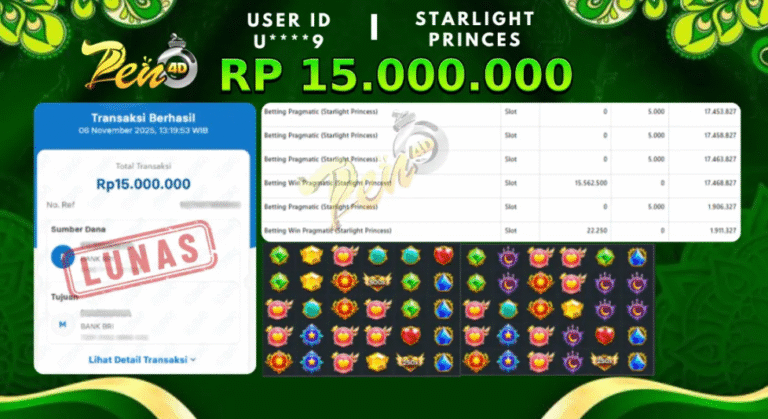 PEN4D $ Kemenangan Jackpot dan Bukti Pembayaran Withdraw Hari Ini 06 NOVEMBER 2025