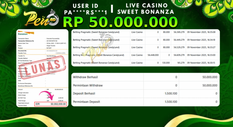 PEN4D $ Kemenangan Jackpot dan Bukti Pembayaran Withdraw Hari Ini 10 NOVEMBER 2025